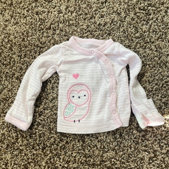 Carter's Other - 🐶Just one you by carters newborn pink&white stripped long sleeve owl shirt🐶